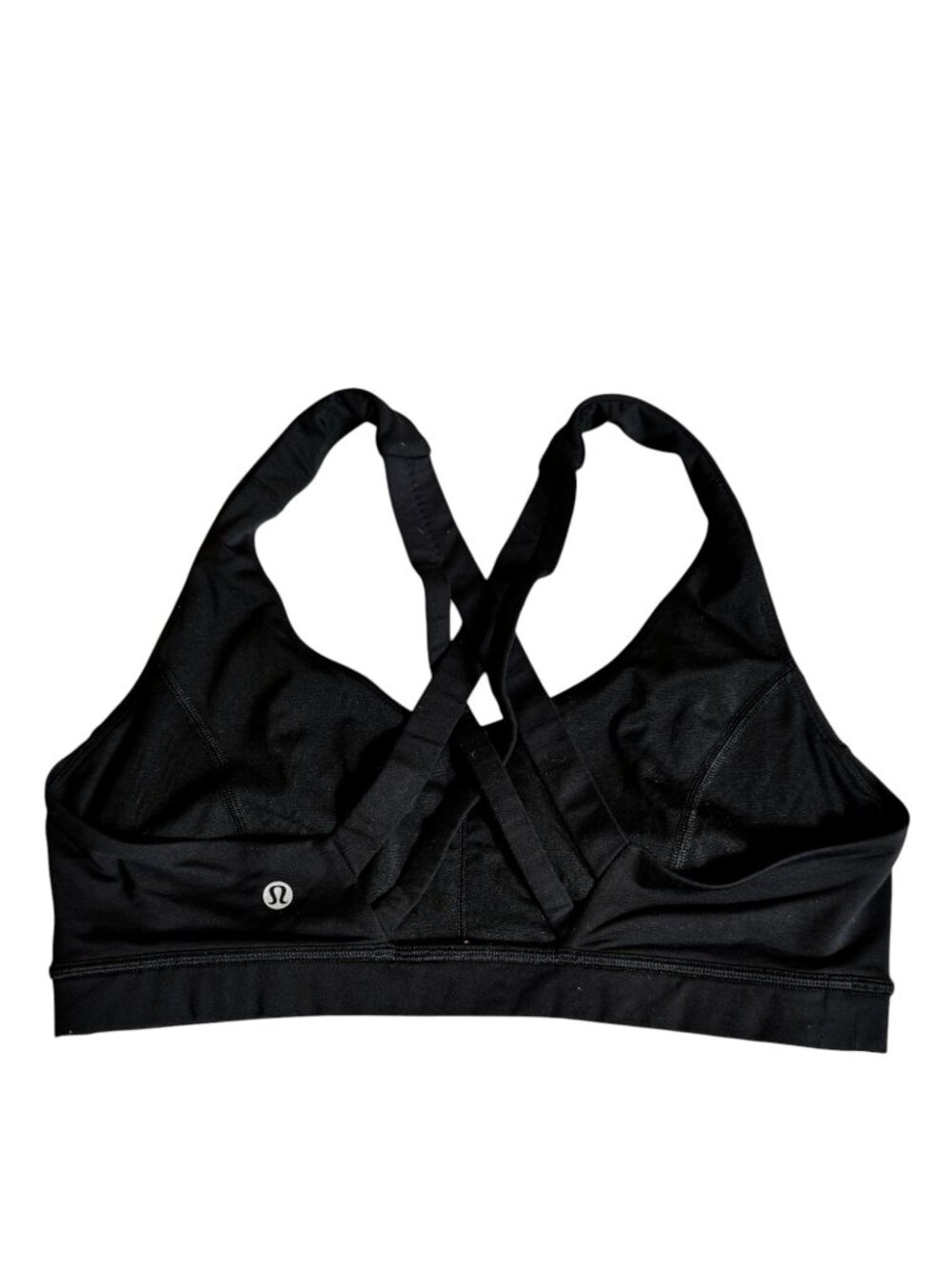 Lululemon Black Strappy-Back V-Neck Sports Bra Size 10